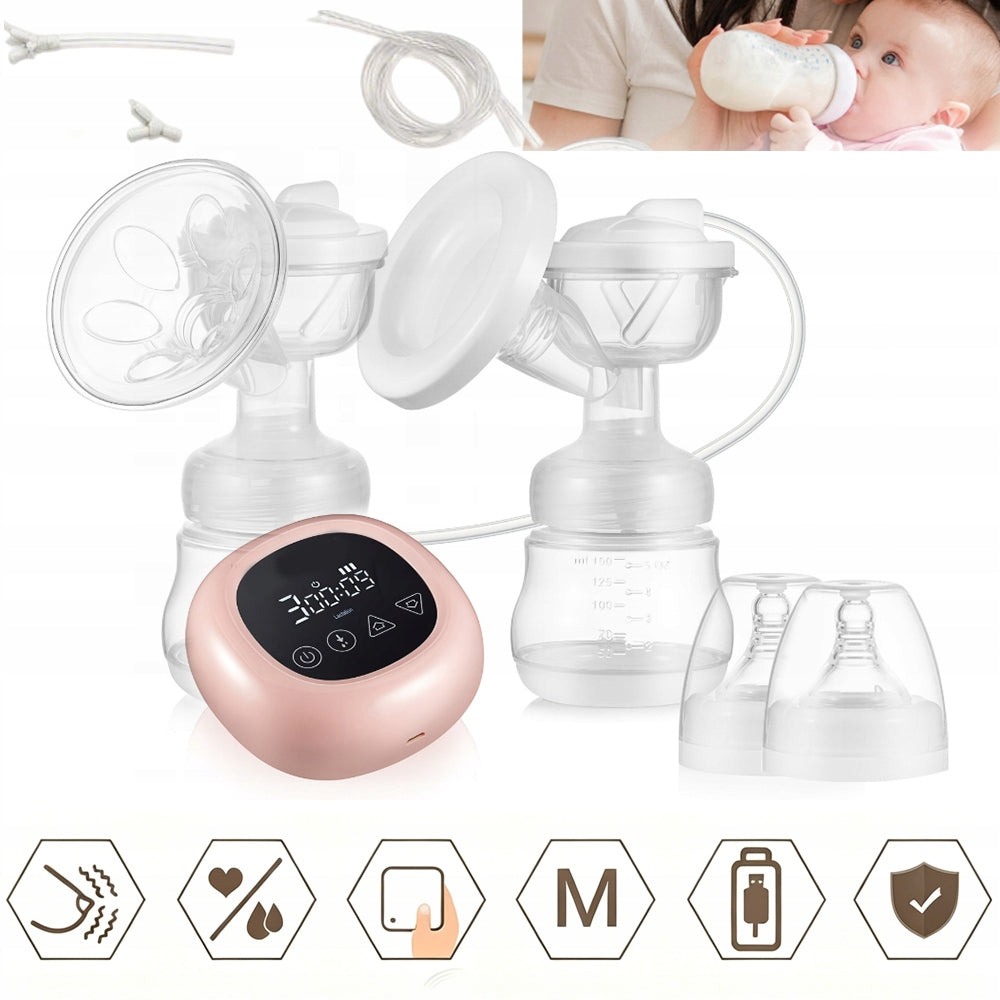 ELECTRIC BREAST PUMP DOUBLE TWO-PHASE MILK EXTRACTOR 9 LEVELS 3in1
