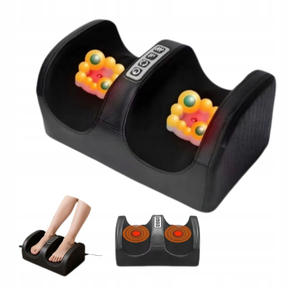 ELECTRIC CALF AND HAND SHIATSU FOOT MASSAGER WITH HEATING ROTATING HEADS