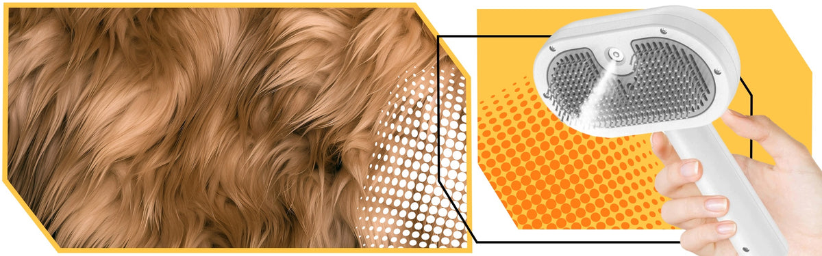 ELECTRIC CAT DOG STEAM BRUSH FOR COMBING PET HAIR Packaging status original