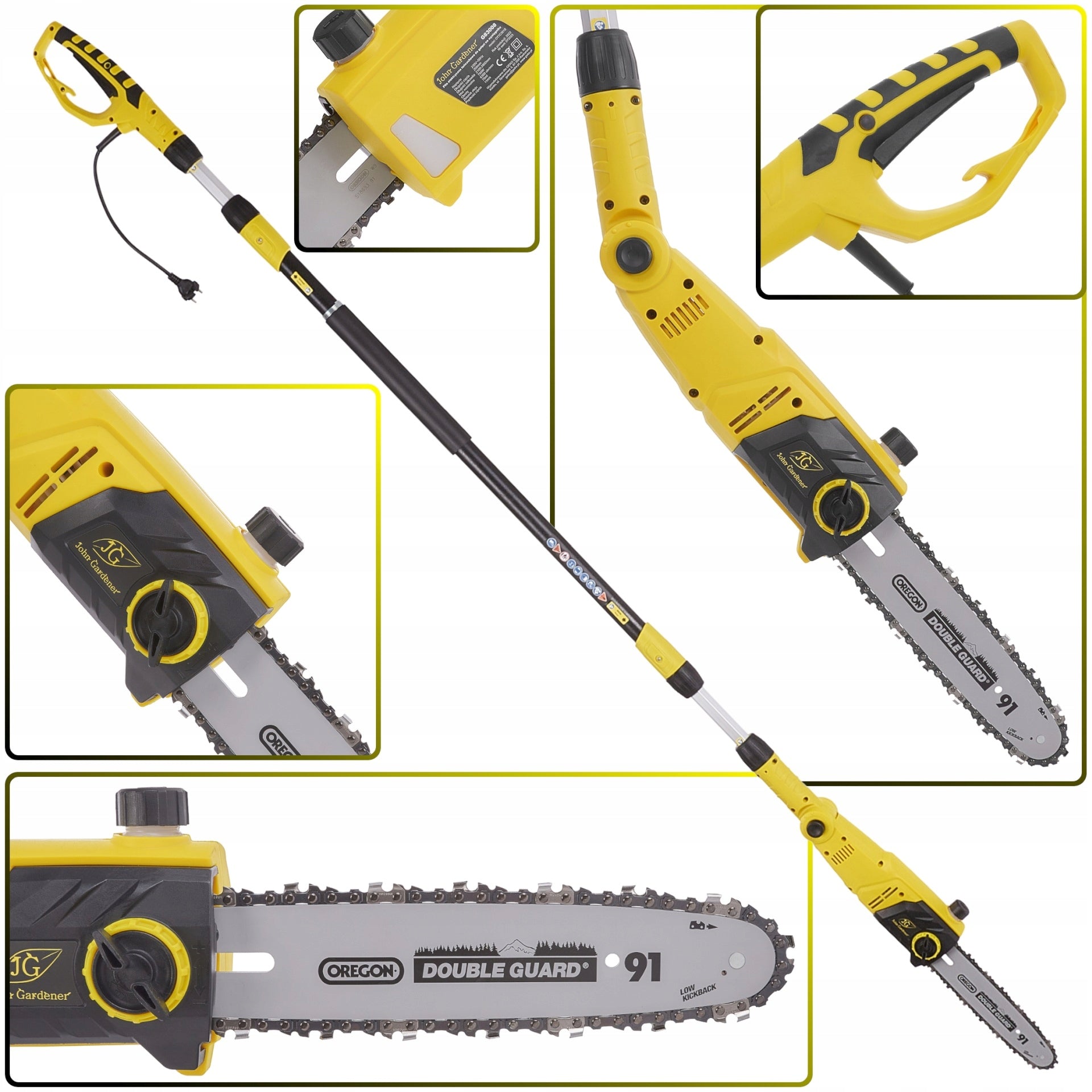 ELECTRIC CHAINSAW FOR BRANCHES ON THE BOOM OF THE TELESCOPE TRIMMER.