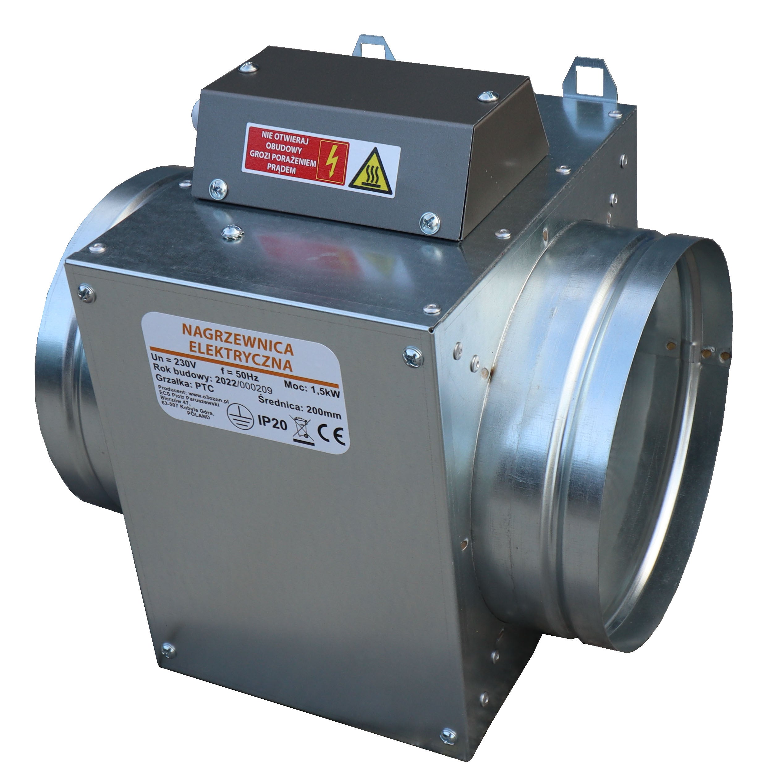 ELECTRIC CHANNEL HEATER 200MM PTC 1,5KW EAN (GTIN) 5902838332917