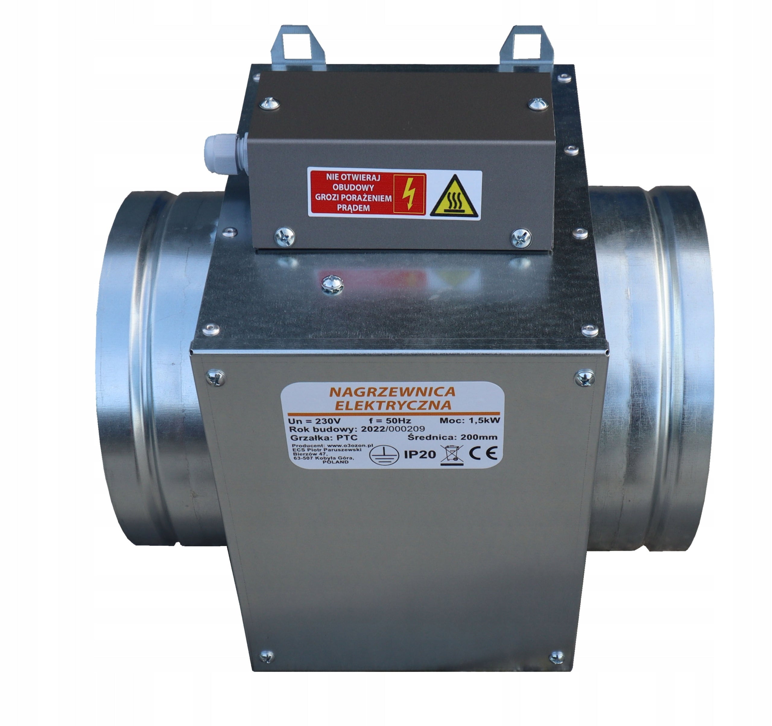 ELECTRIC CHANNEL HEATER 200MM PTC 1,5KW
