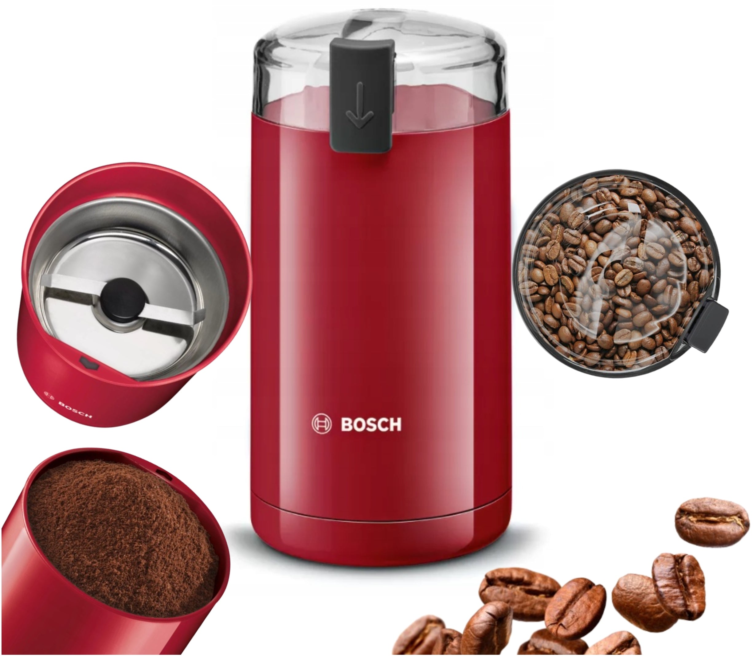 ELECTRIC COFFEE GRINDER BOSCH RED SOLID STRONG 180W 150 G/MIN