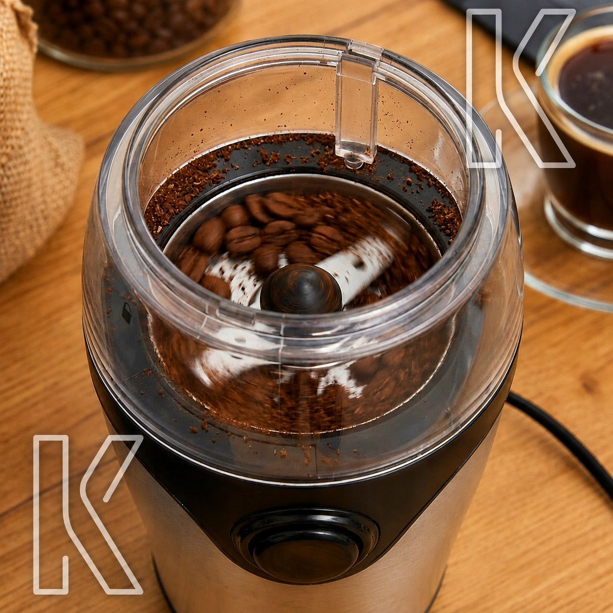ELECTRIC COFFEE GRINDER FOR GRINDING STRONG NUT SPICE GRINDER 300W Manufacturer code ELEKTRYCZNY MŁYNEK DO KAWY MOCNY