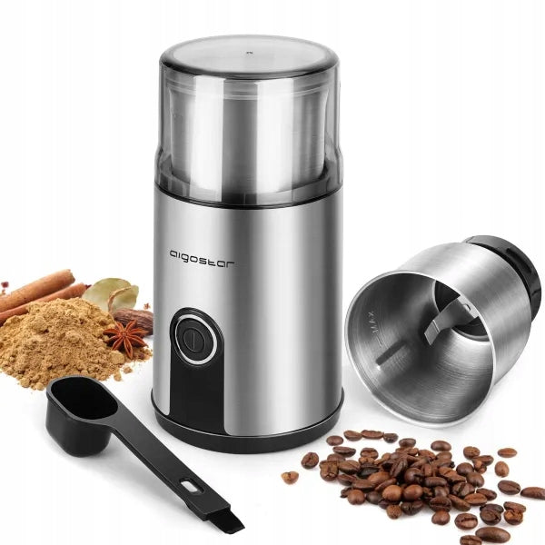 ELECTRIC COFFEE GRINDER HERBS FLAX PEPPER AIGOSTAR 200W Compact
