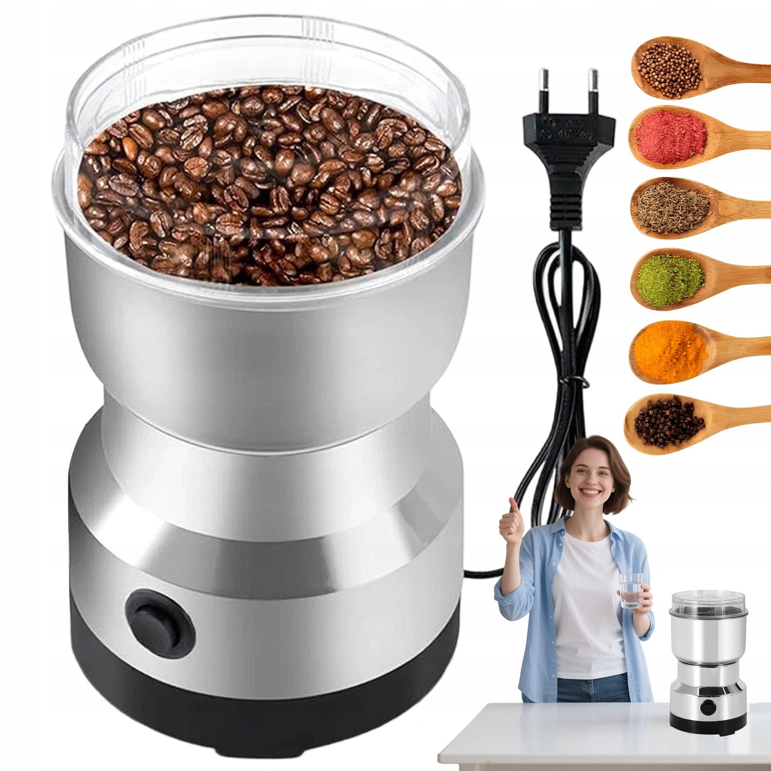 ELECTRIC COFFEE GRINDER HERBS FLAXSEED PEPPER 200 IN