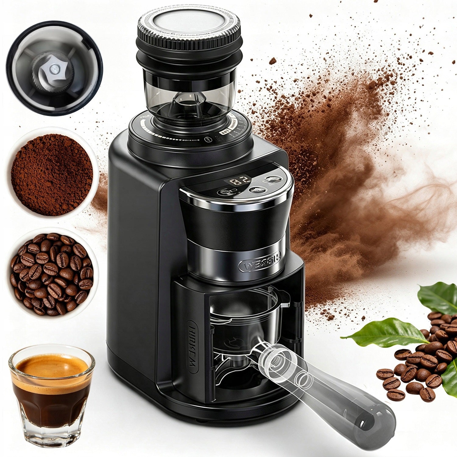 ELECTRIC COFFEE GRINDER HIBREW G3A 34 DEGREES ESPRESSO 220W 100G