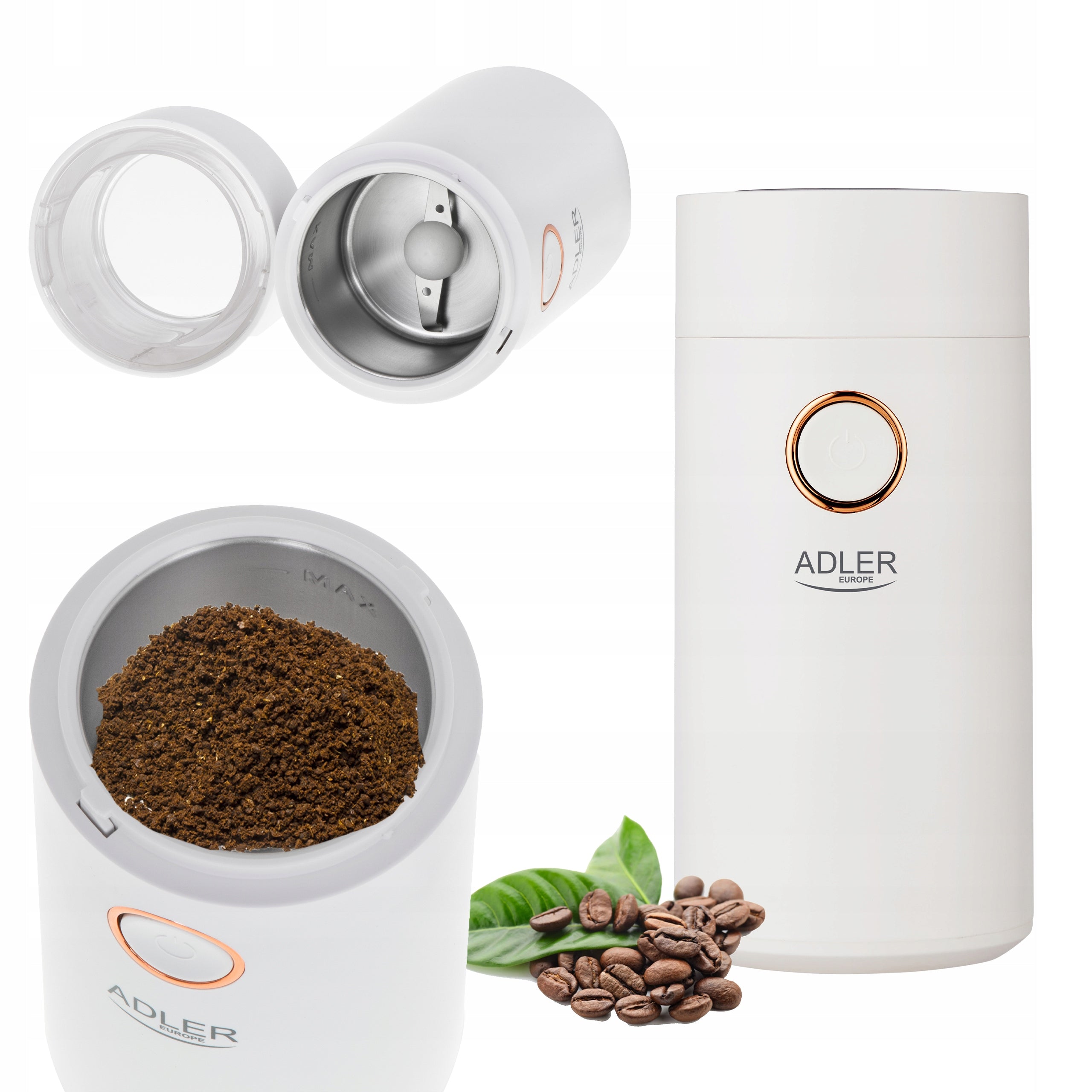 ELECTRIC COFFEE GRINDER STEEL XXL Brand ADLER