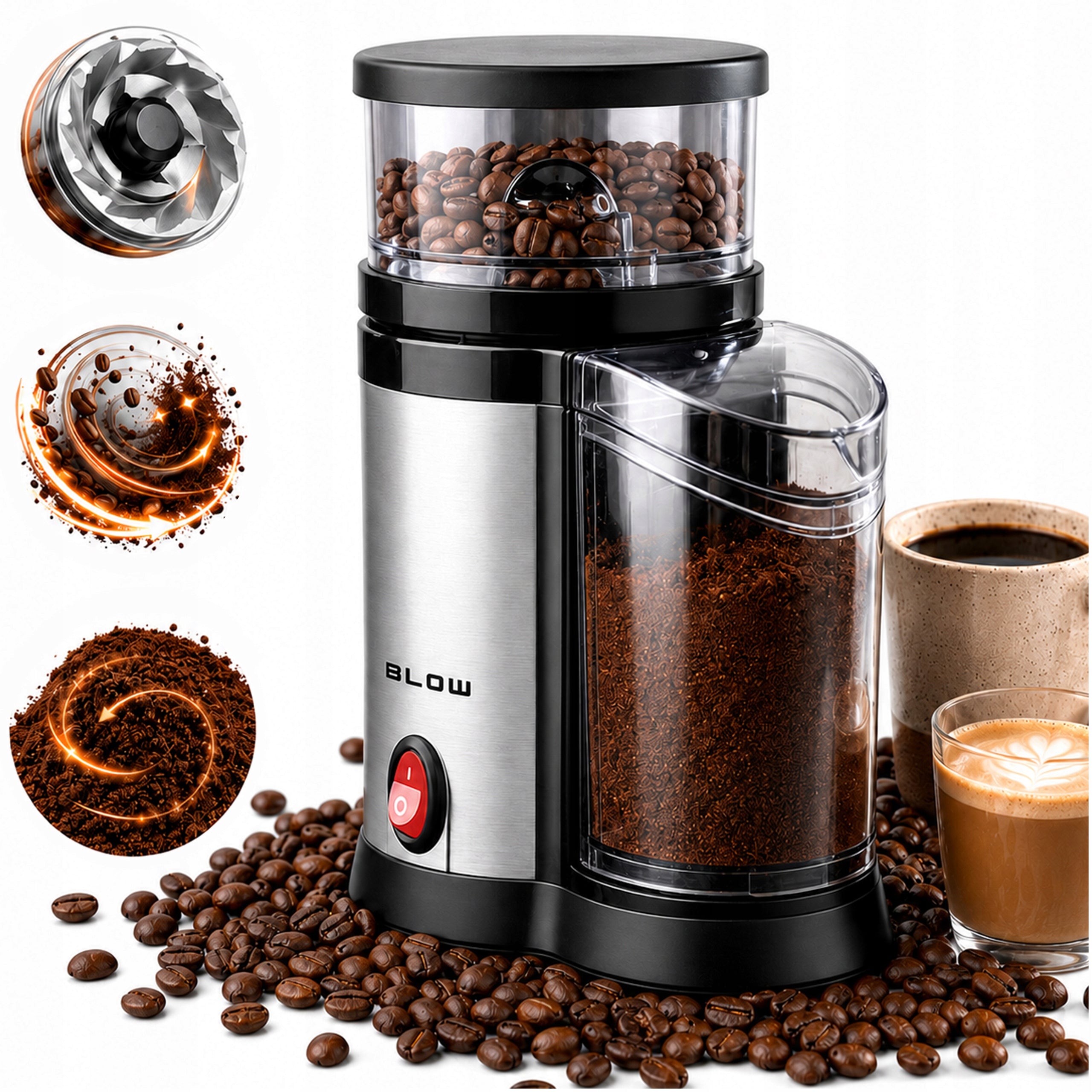 ELECTRIC COFFEE GRINDER STRONG 150W 100g QUIET OPERATION
