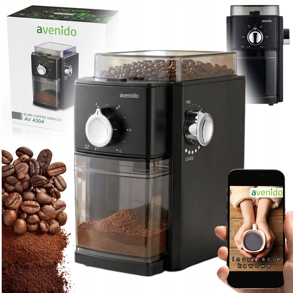 ELECTRIC COFFEE GRINDER STRONG GRINDING ADJUSTMENT 31 LEVELS