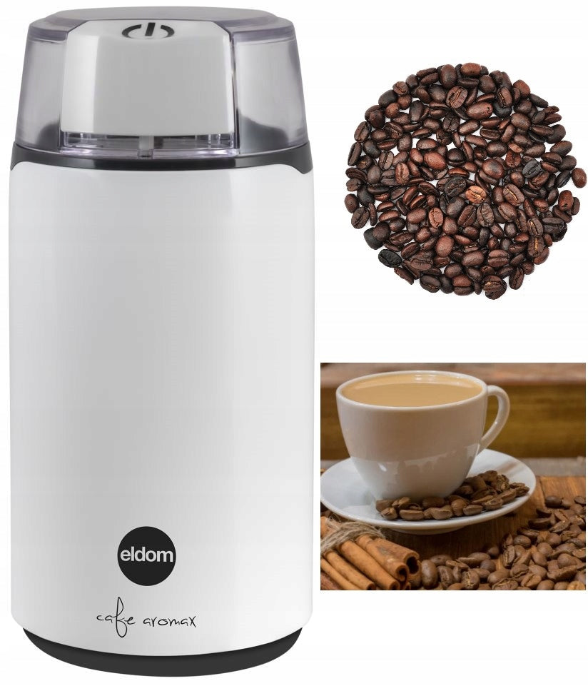 ELECTRIC COFFEE GRINDER WHITE MK50 CAFF ELDOM 200W Packaging status original