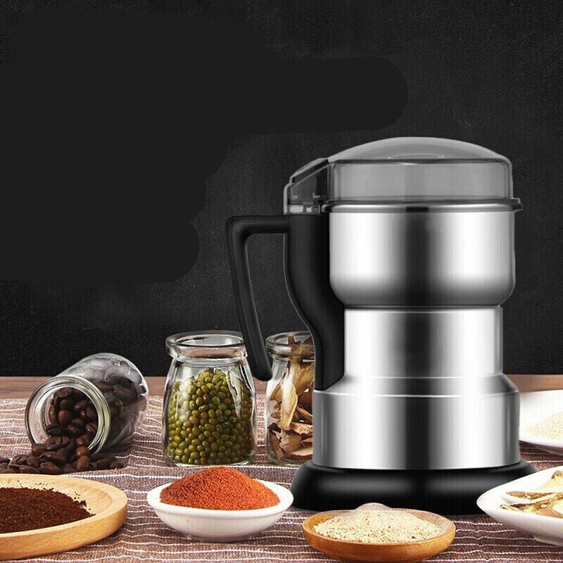 ELECTRIC COFFEE GRINDER WITH STAINLESS STEEL GRINDING MECHANISM Packaging status original