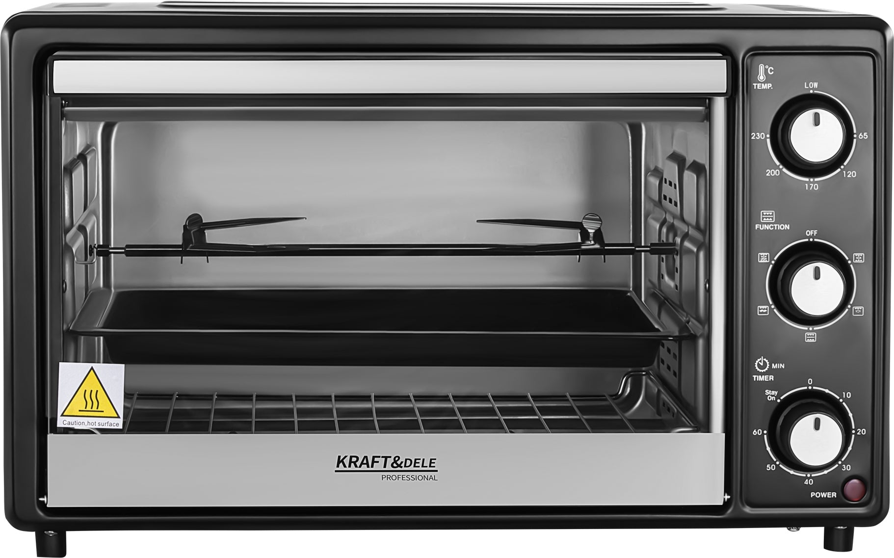 ELECTRIC COOKER 30L 1650W FUNCTION ROTISSERIE+ACCESSORIES Brand Kraft&Dele