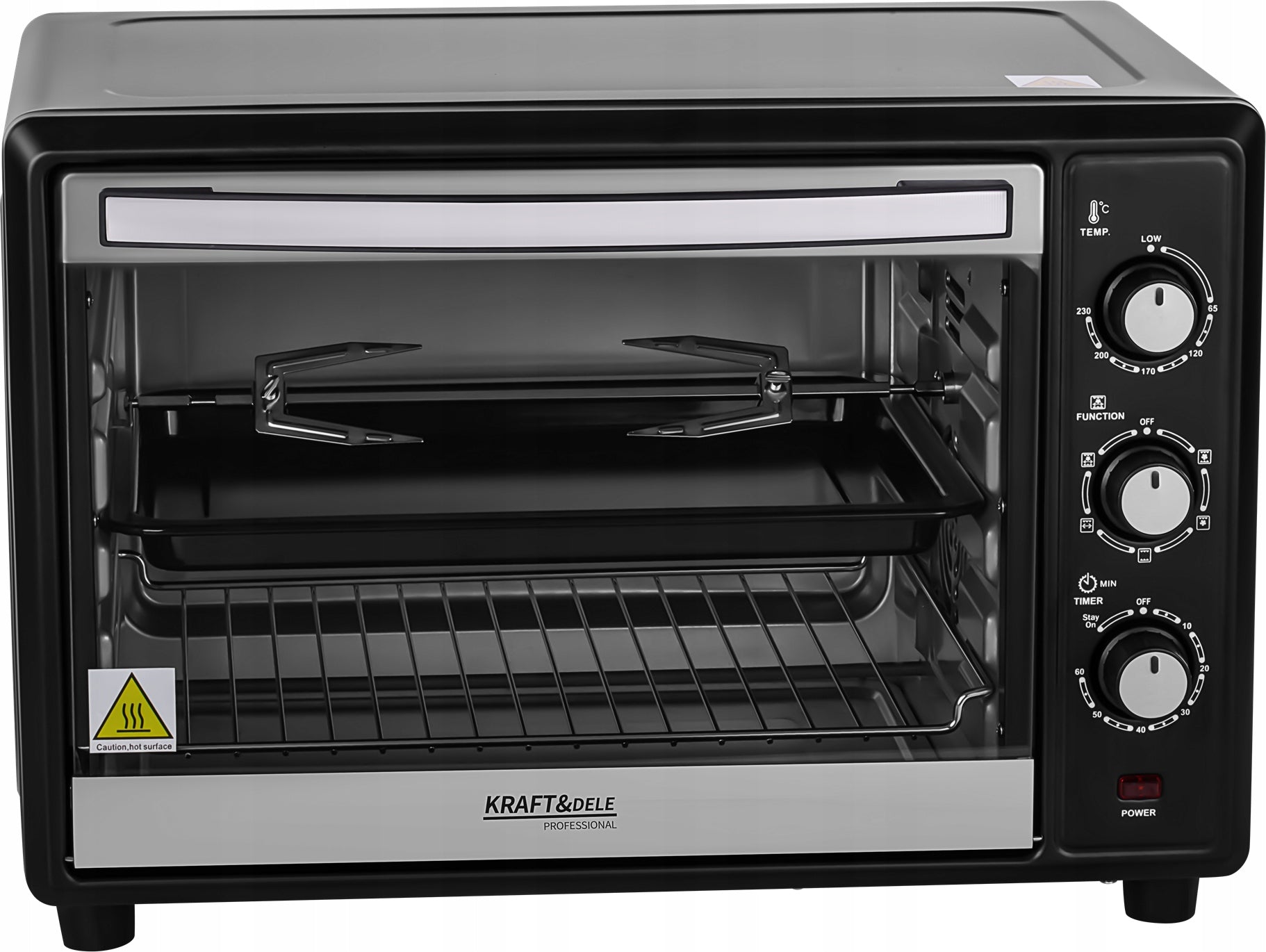 ELECTRIC COOKER MINI OVEN 45L 2000W THERMOCOUPLE SPIT + ACCESSORIES Brand Kraft&Dele