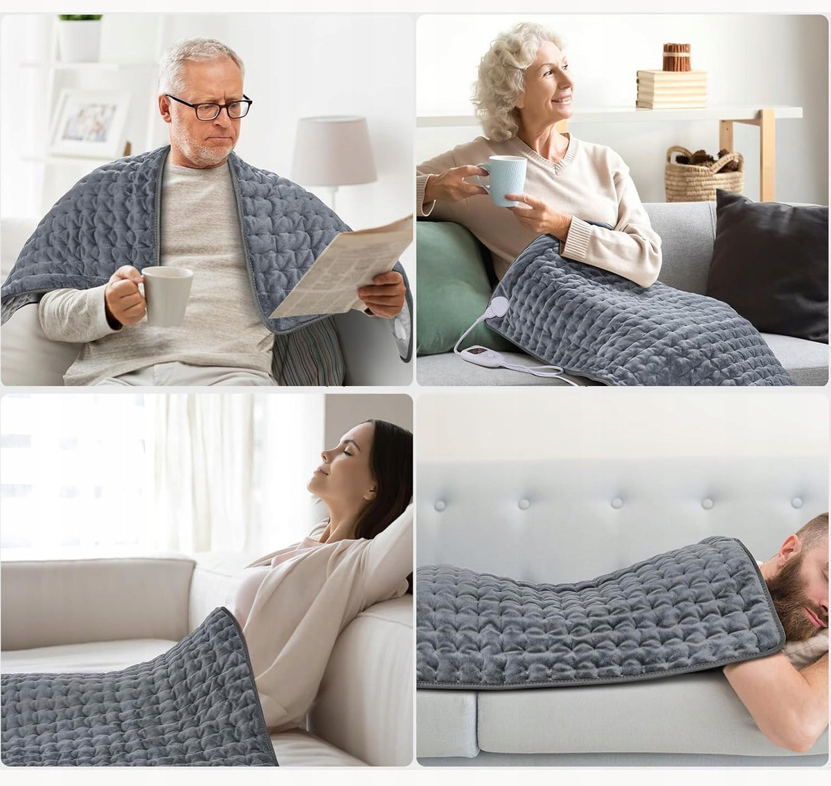 ELECTRIC CUSHION 100X50CM 6 DEGREES AUTO OFF GREY Medical device no