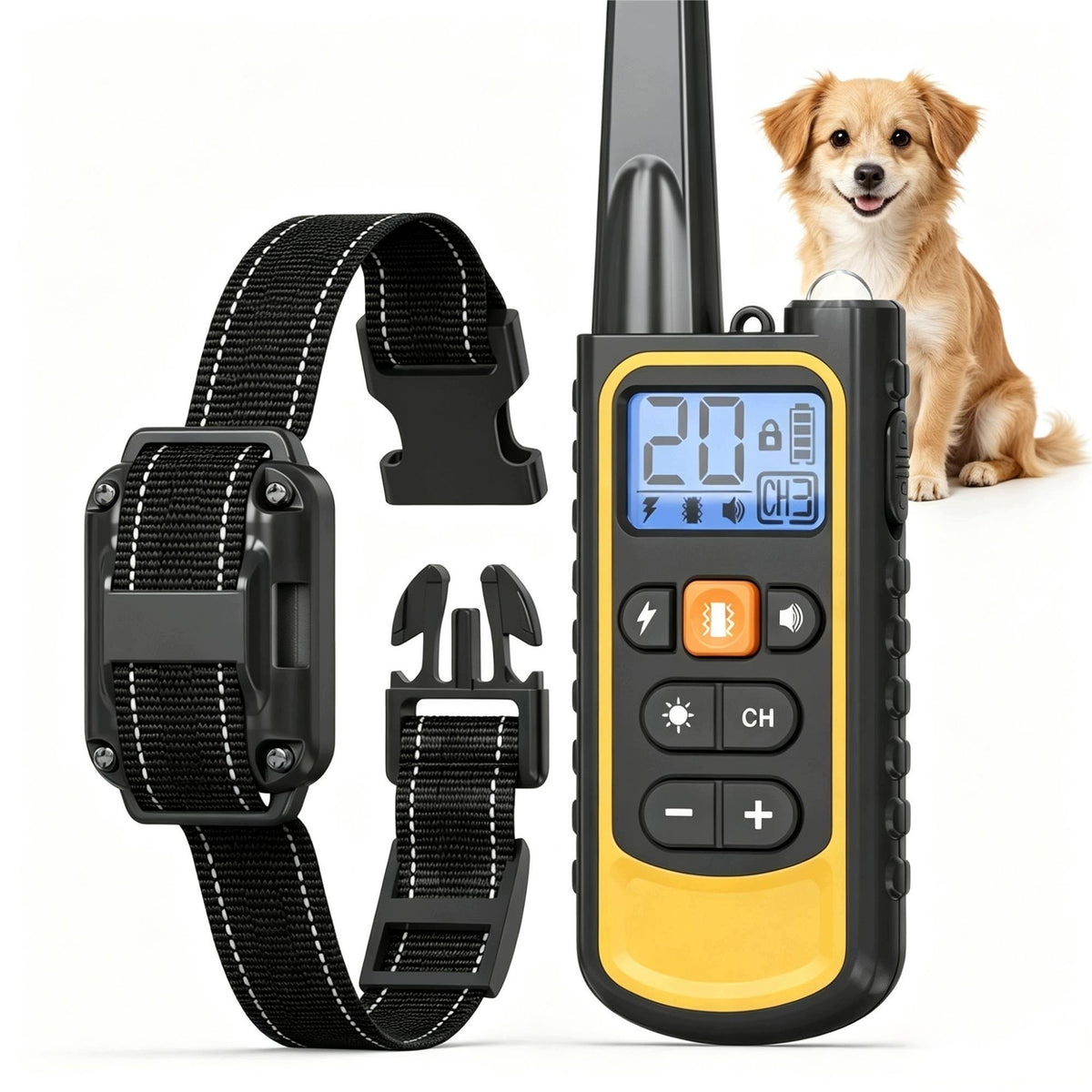 ELECTRIC DOG TRAINING COLLAR REMOTE CONTROLLED WATERPROOF