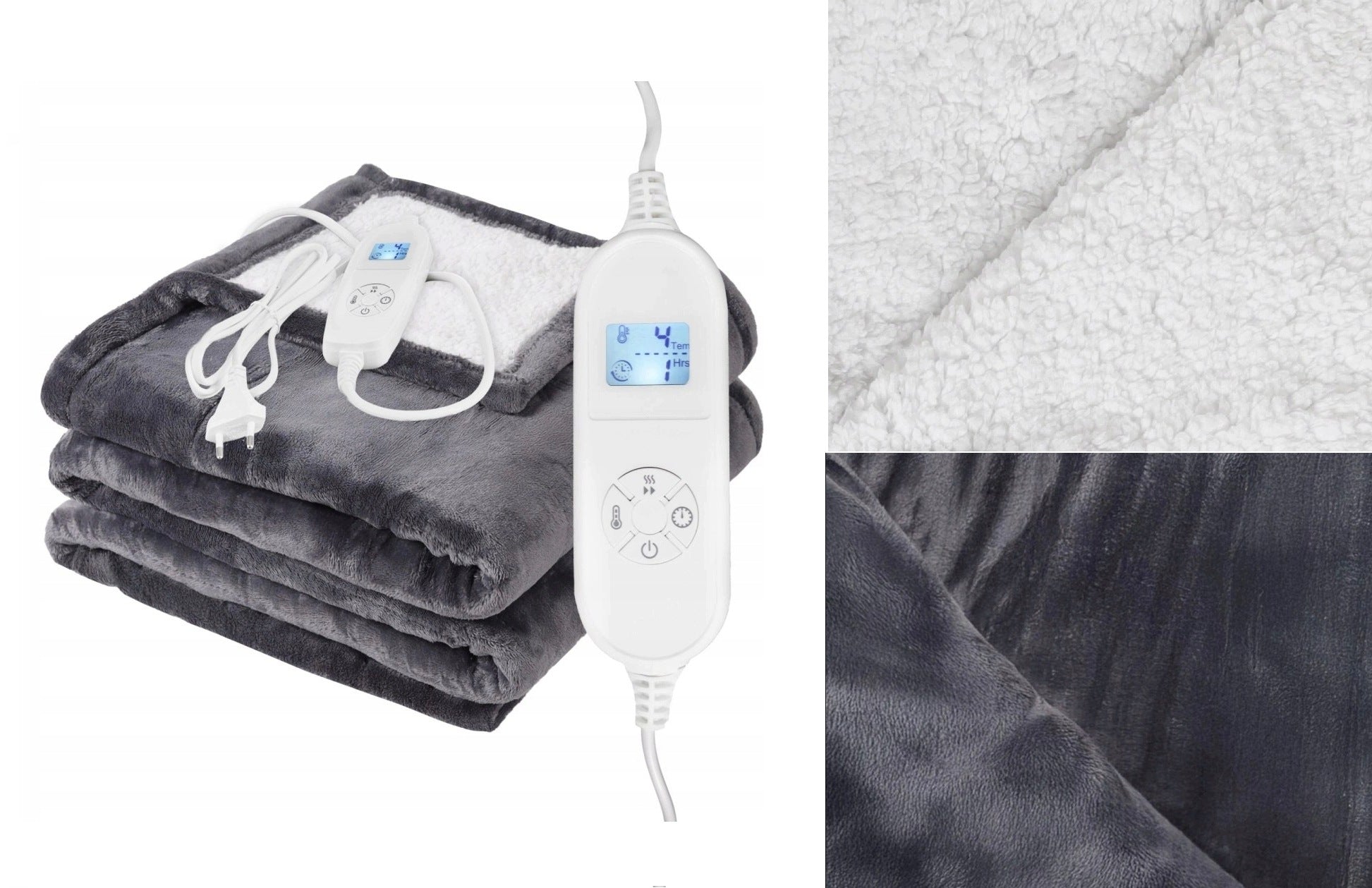 ELECTRIC DOUBLE SIDED BLANKET WITH TEMPERATURE CONTROL 120x160 Cm HEATING MAT