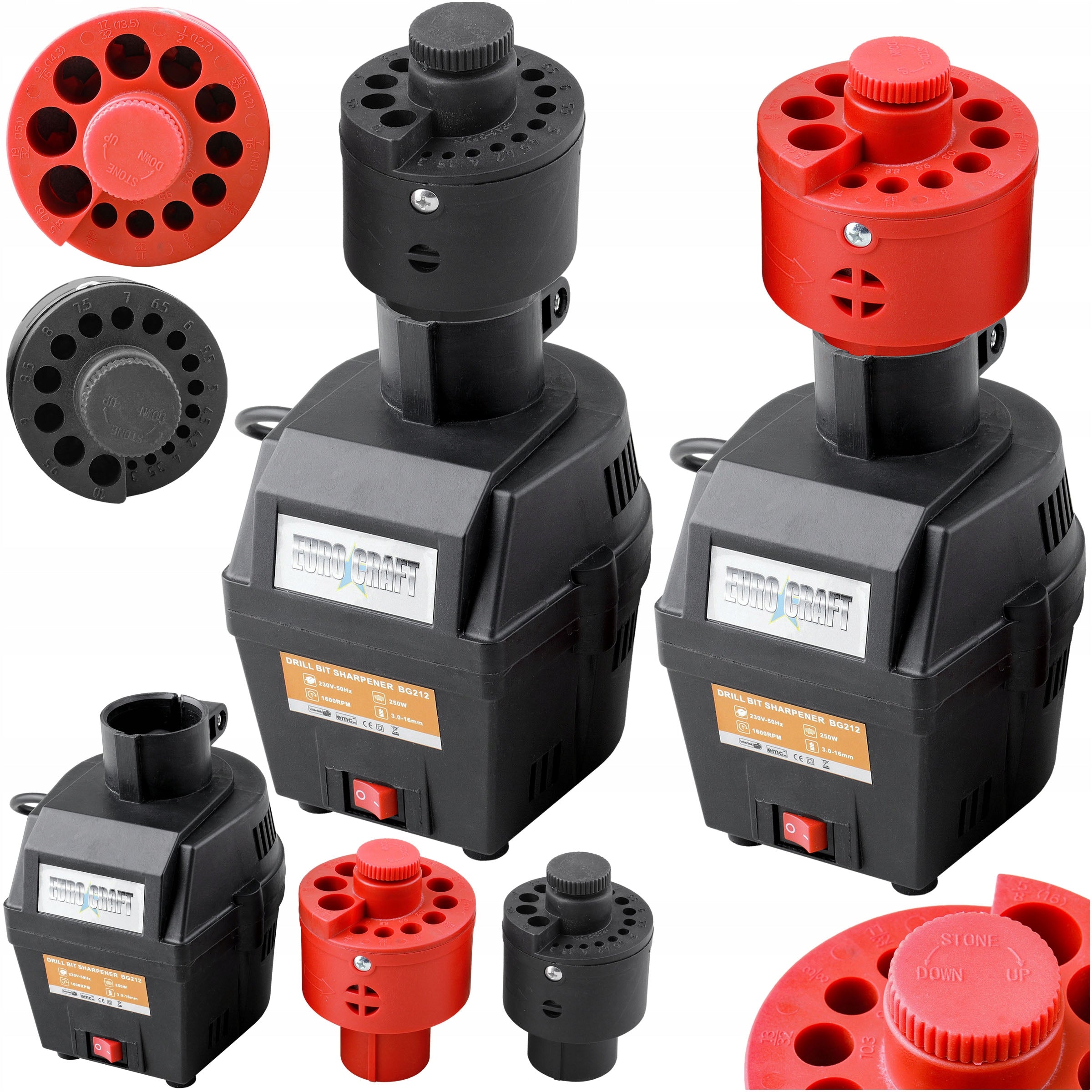 ELECTRIC DRILL SHARPENER TWO ADAPTERS 2x HEAD 3-16MM