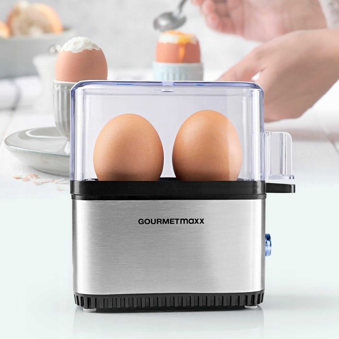 ELECTRIC EGG COOKER FOR 2 EGGS STAINLESS STEEL COMPACT ENERGY-SAVING EAN (GTIN) 5903387728275