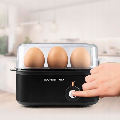 ELECTRIC EGG FOR 3 EGGS WITH MEASURING CUP HARDNESS DEGREES FOR HOME Dominant color clear