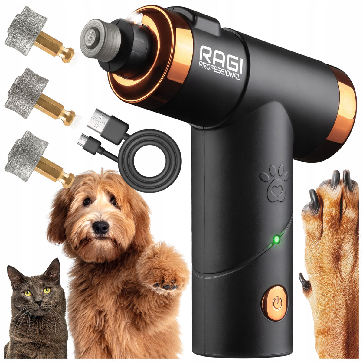ELECTRIC FILE CAT DOG CLAW CUTTER GRINDER MILLING MACHINE 3 CUTTERS