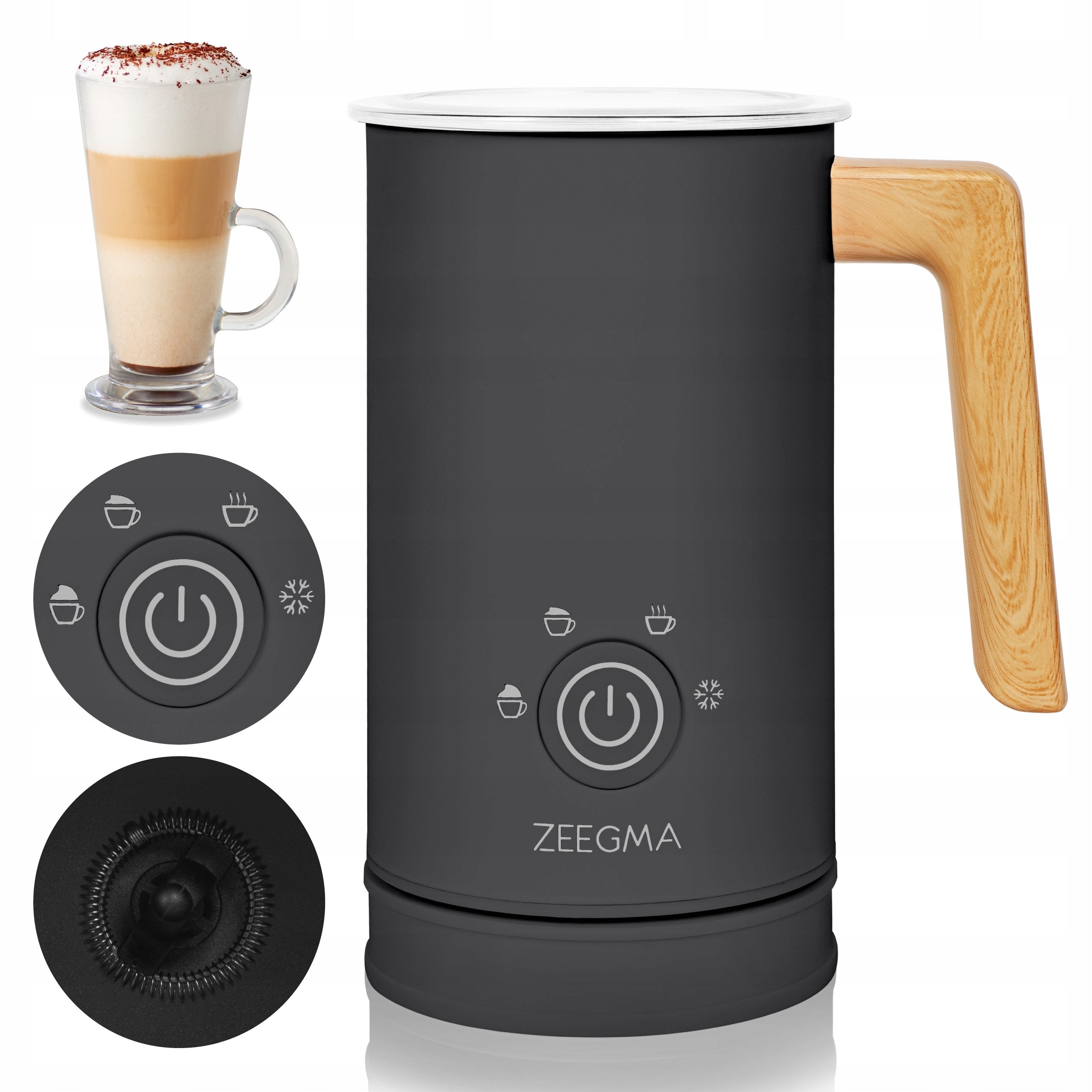 ELECTRIC FROTHER for milk COFFEE Heater LATTE BLACK 240ml Packaging status original
