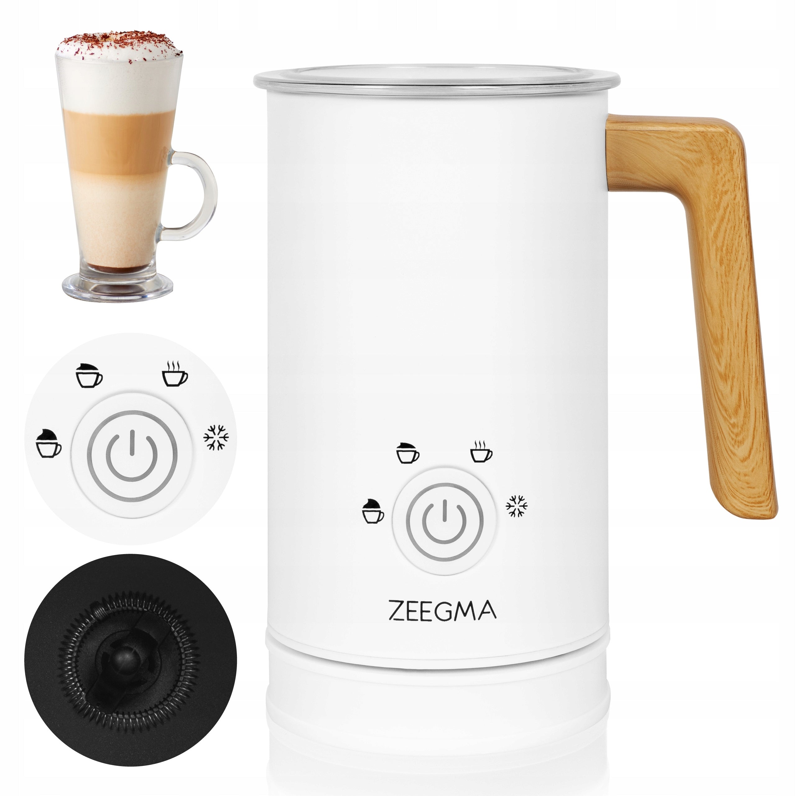ELECTRIC FROTHER for milk COFFEE Heater LATTE WHITE 240ml