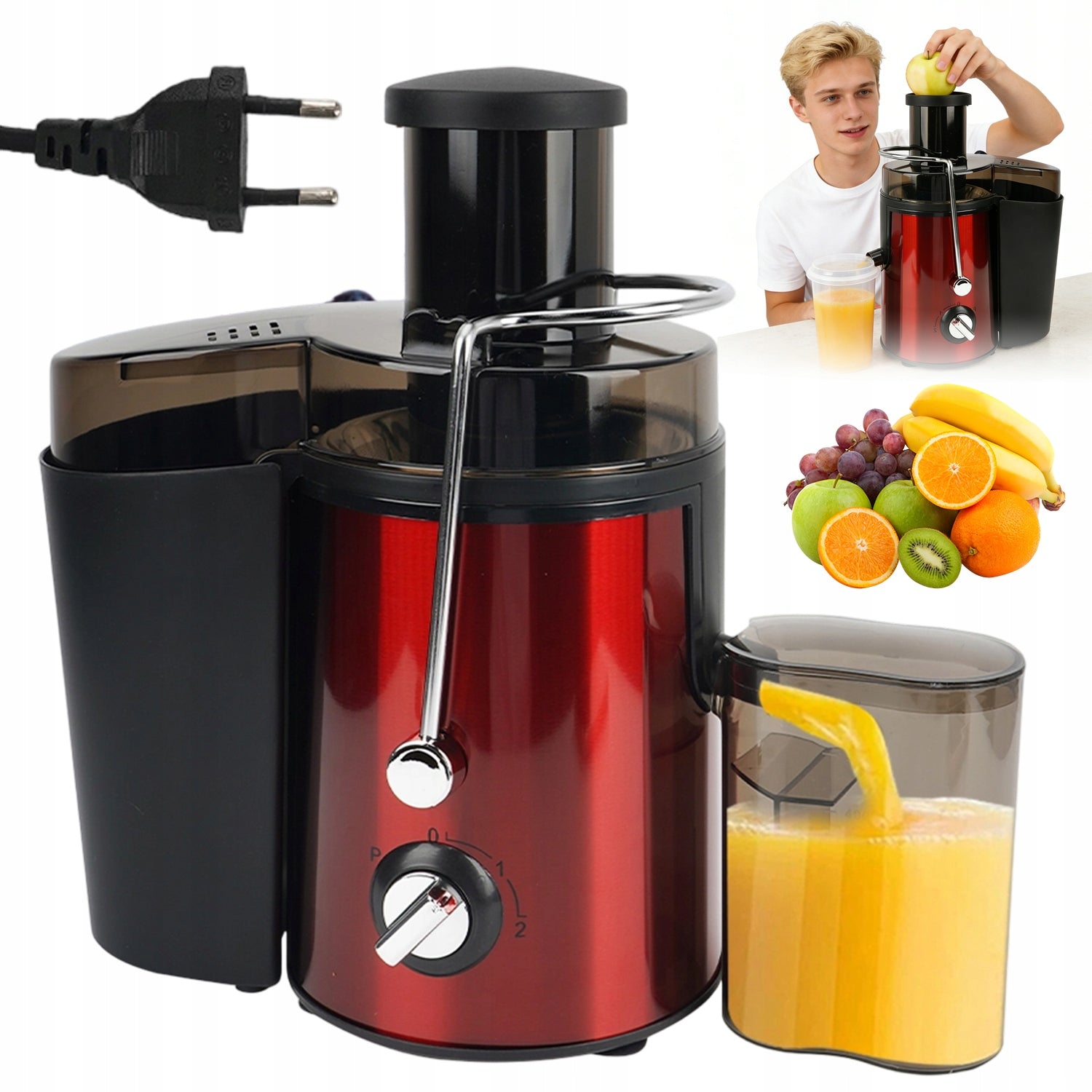 ELECTRIC FRUIT AND VEGETABLE JUICER HIGH SPEED JUICER STRONG