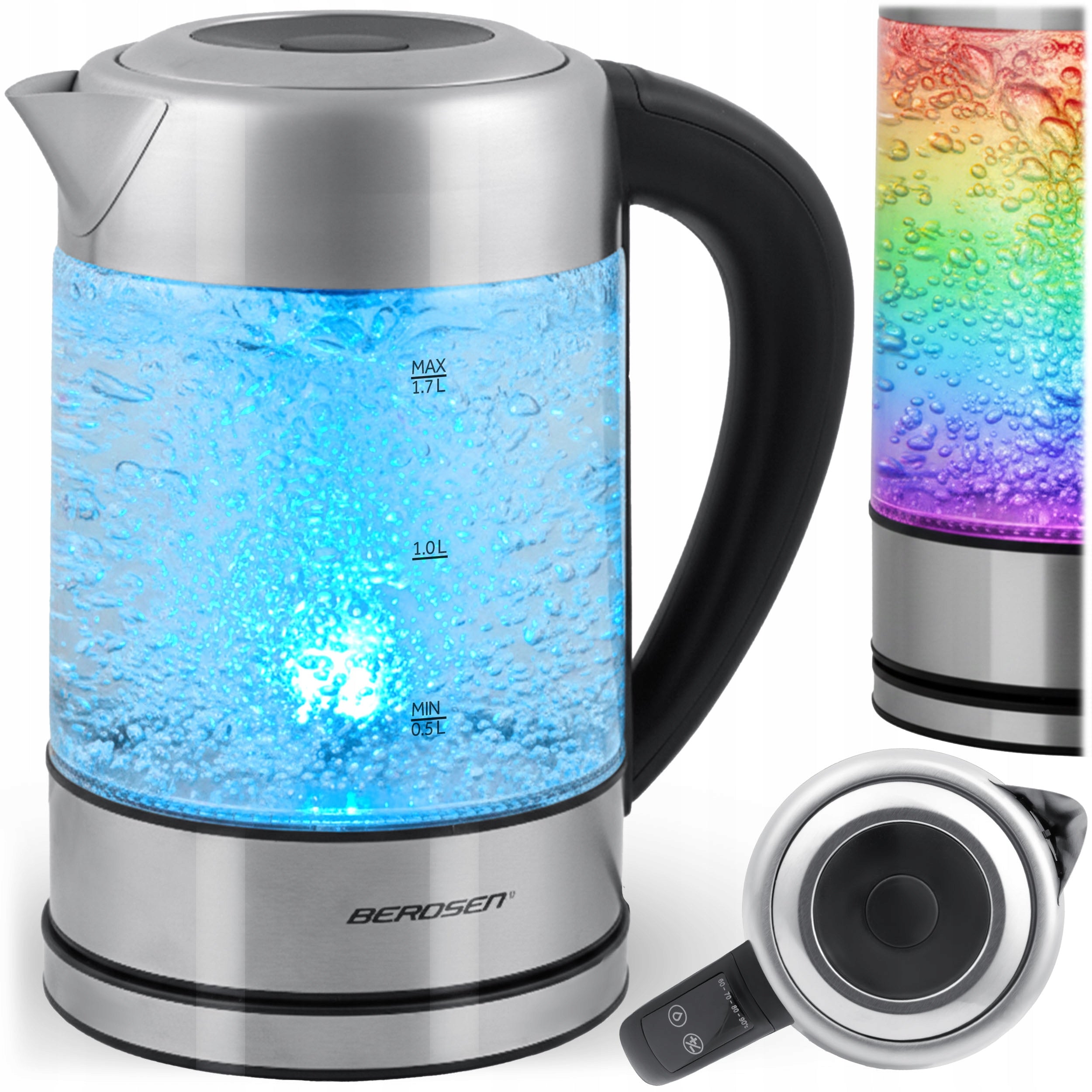 ELECTRIC GLASS KETTLE WITH TEMPERATURE CONTROL 2200W BERDSEN 1,7L