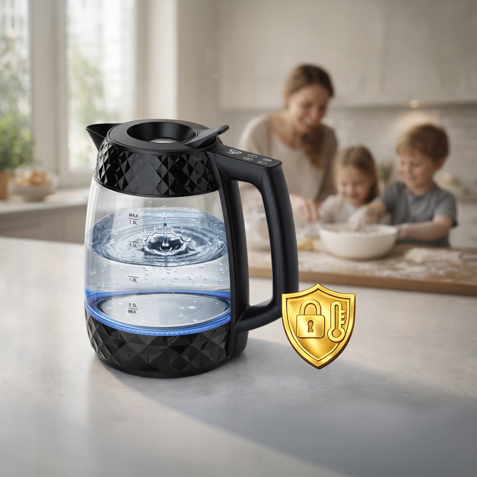 ELECTRIC GLASS KETTLE WITH TEMPERATURE CONTROL LED 1,8L WIRELESS Manufacturer code EMACZA47575