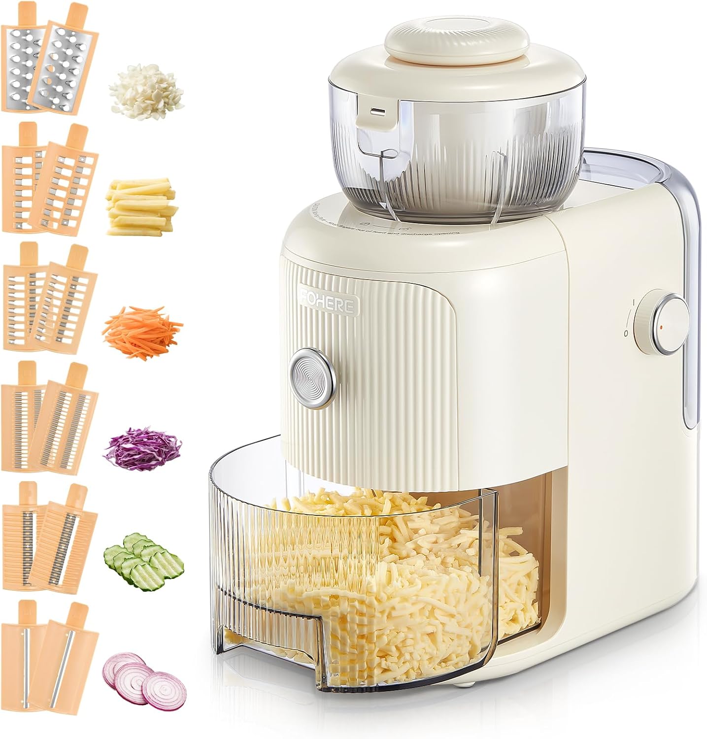 ELECTRIC GRATER SHREDDER QC2003 6 BLADES CONTAINER 1,8L