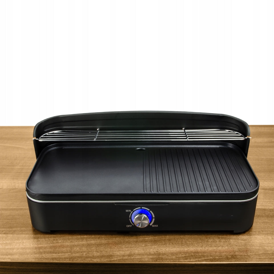 ELECTRIC GRILL 2IN1 STANDING TABLE TOP LARGE POWER 2200W PLATE 50x25cm Power 2200 W