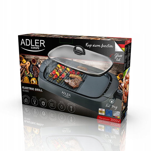 ELECTRIC GRILL CONTACT TOASTER 3000W PORTABLE PANINI SMOKELESS STEAKS Temperature control yes