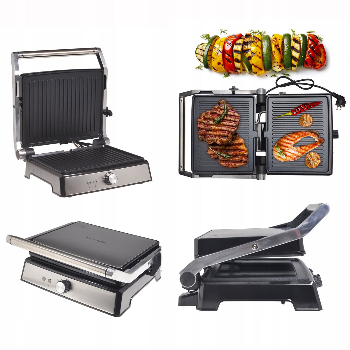 ELECTRIC GRILL LARGE 2000 IN FOLDING SANDWICH TOASTER KAMILLE