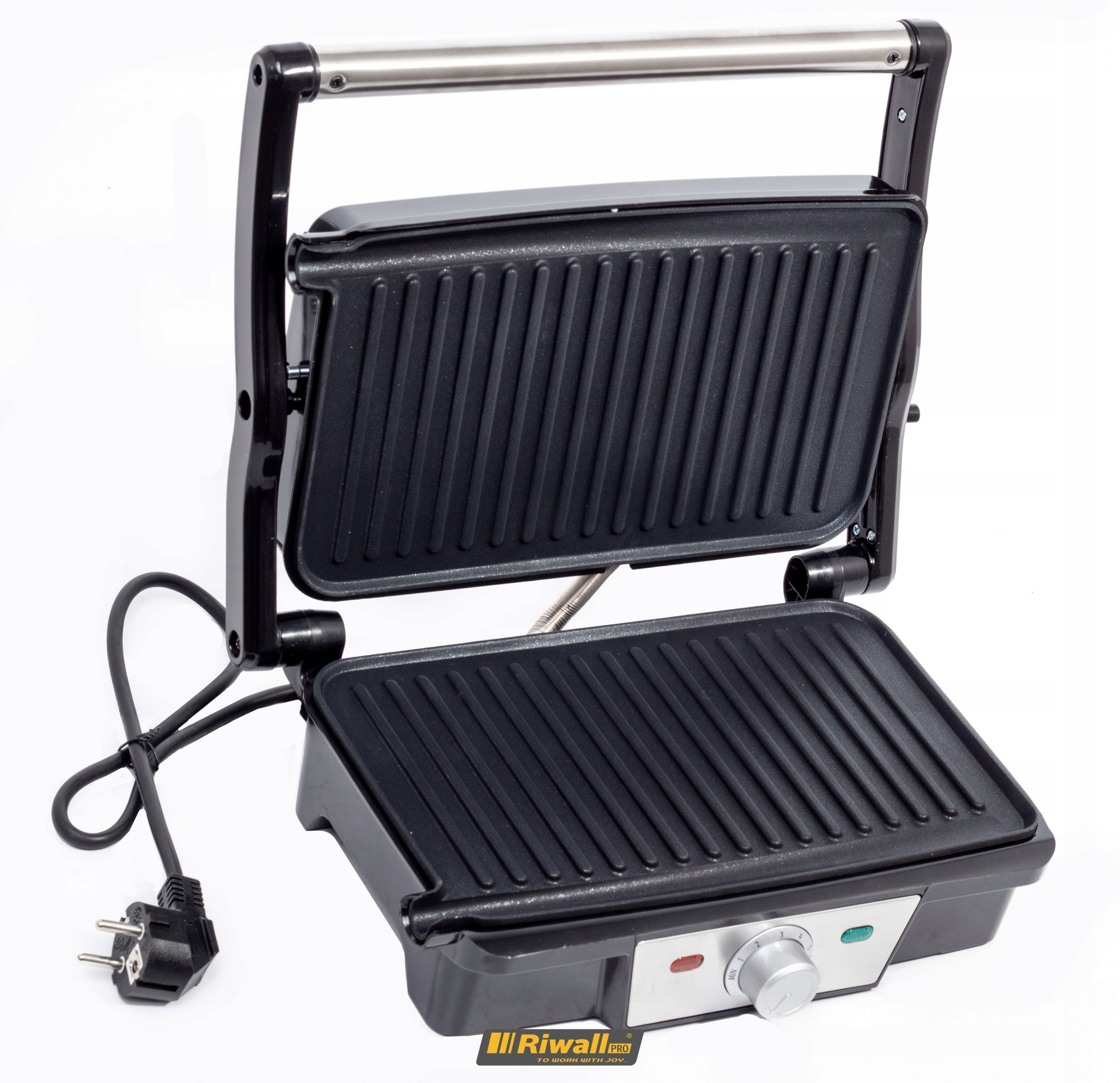ELECTRIC GRILL SANDWICH TOASTER PANIN FOLDING TOASTER RIWALL RGR-01 Manufacturer code SPŁYW TŁUSCZU SKŁADANY MIĘSO RIWALL RGR-01