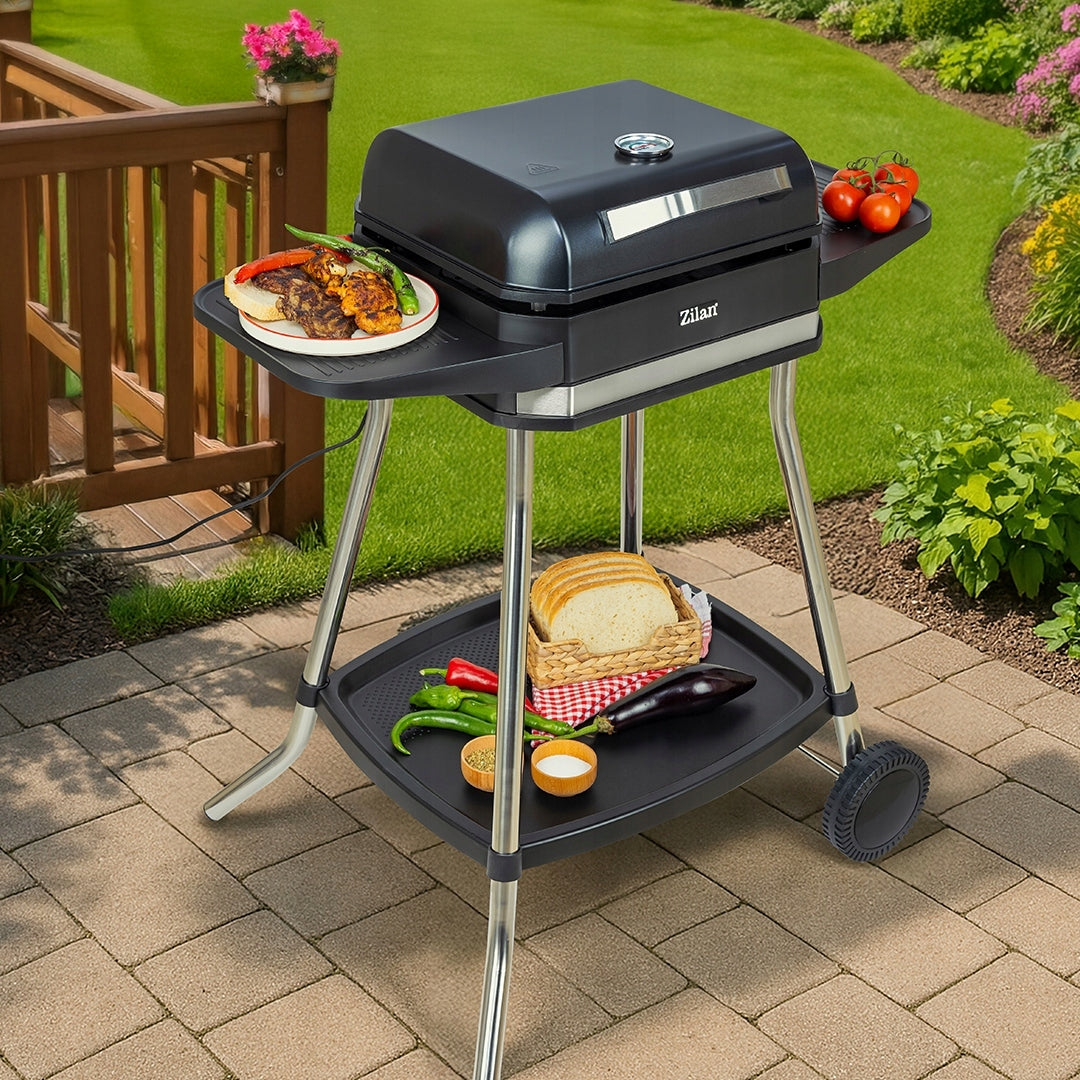 ELECTRIC GRILL Smokeless GARDEN Standing 3050W 6in1 + COVER + THERMOMETER Power 3050 W