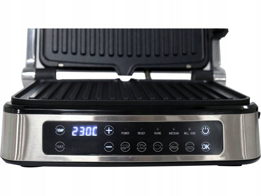 ELECTRIC GRILL TOASTER FOLDING REMOVABLE PLATES 2000W LED PANEL LUND Model L_67450