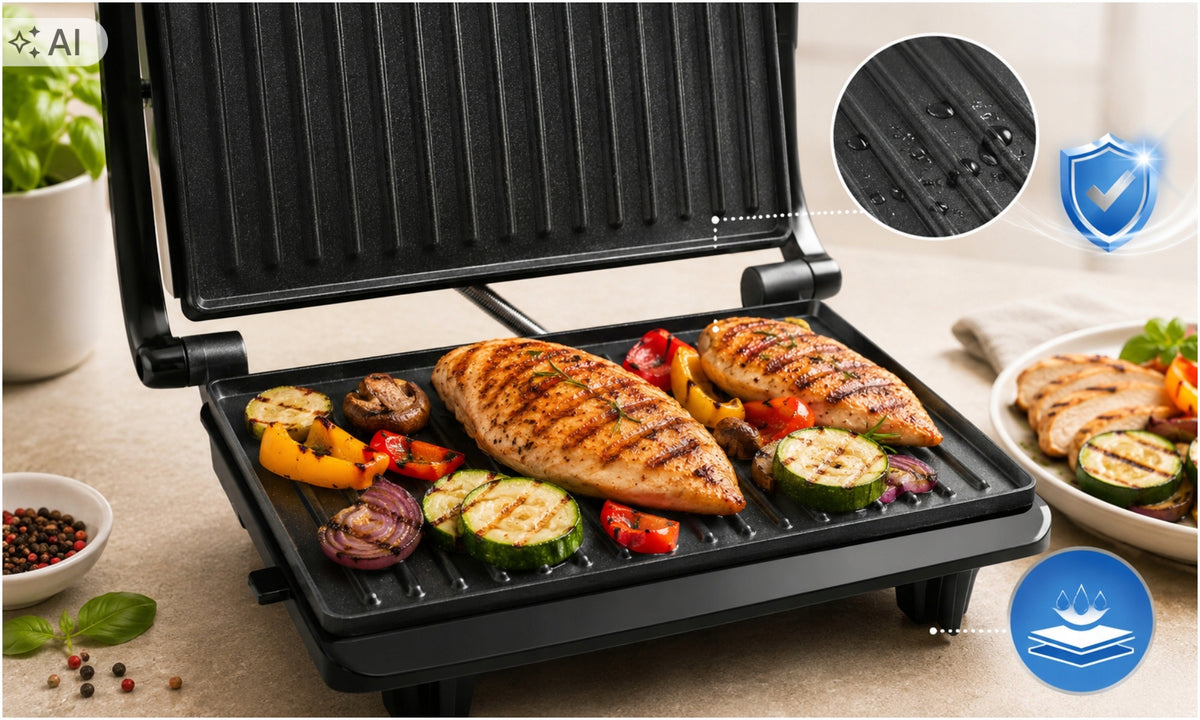 ELECTRIC GRILL TOASTER FOLDING TOASTER FOR PANINI SANDWICHES 2200W STRONG Manufacturer code GRILL ELEKTRYCZNY OPIEKACZ