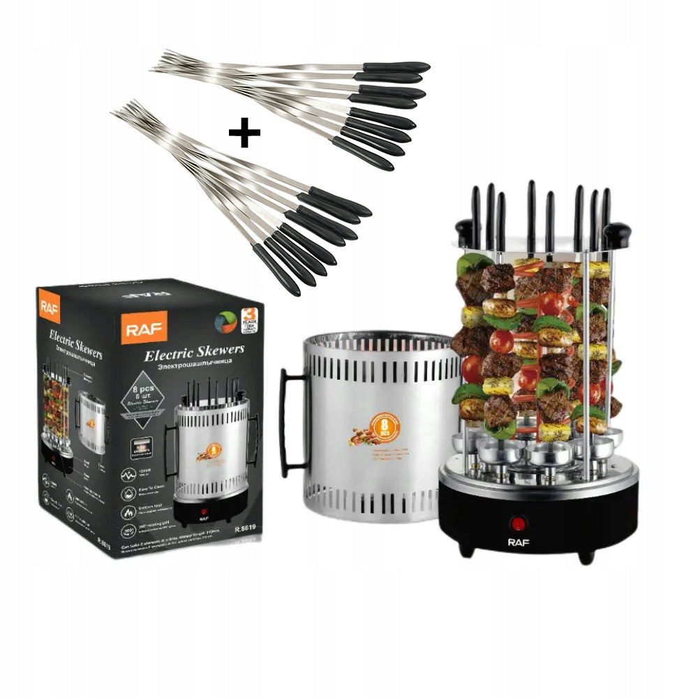 ELECTRIC GRILL VERTICAL KEBAB SKEWERS ROTARY TOASTER FOR SKEWERS