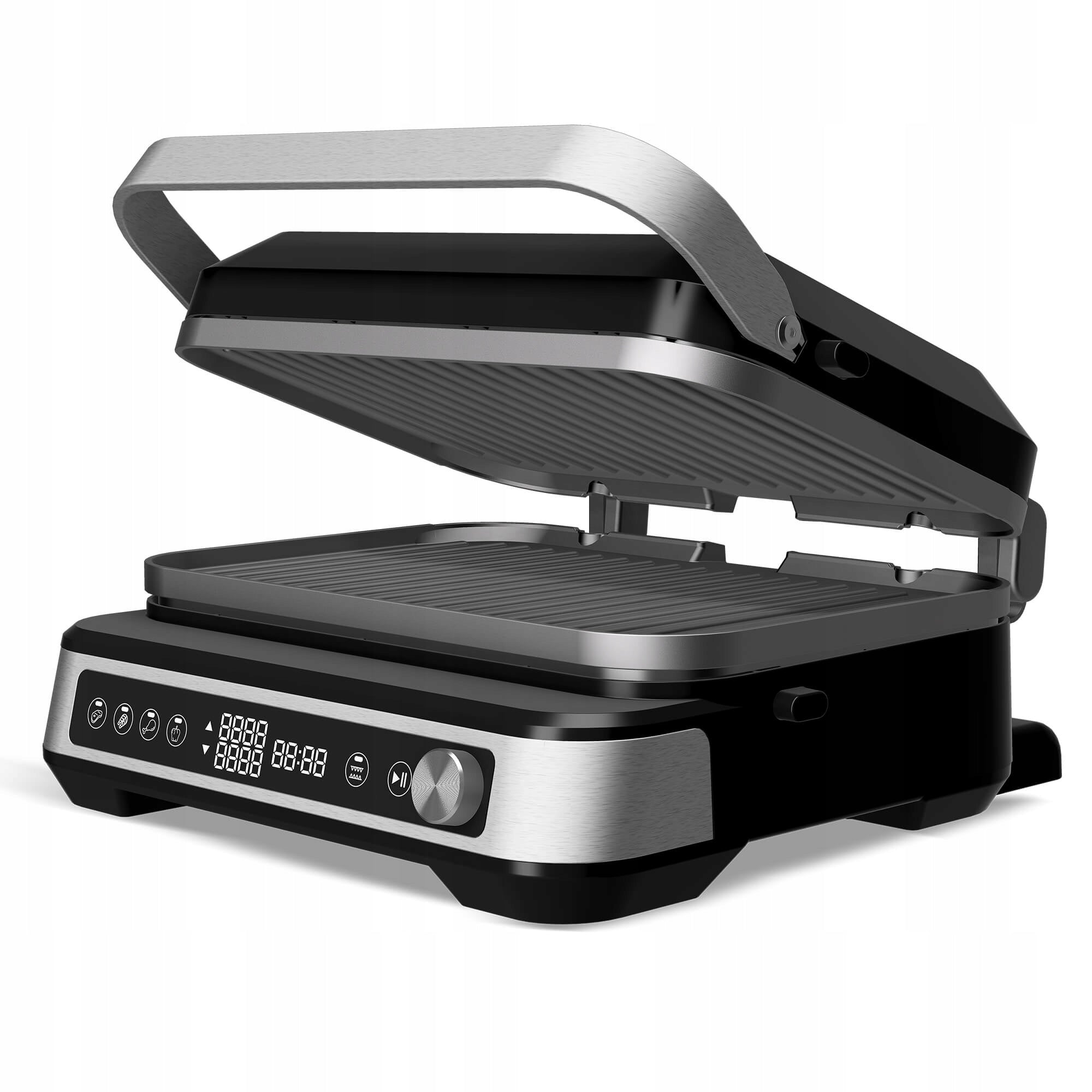 ELECTRIC GRILL & WAFFLE IRON 2000W 230°C FOLDING TOASTER PANINI Dominant color black