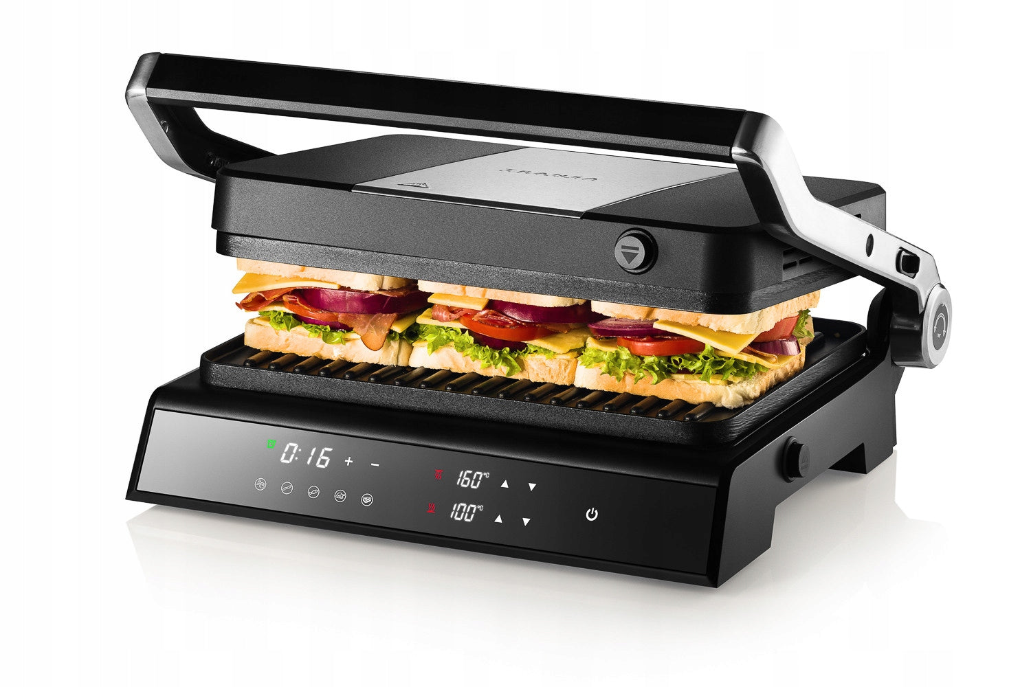 ELECTRIC GRILL WITH TEMPERATURE CONTROL 5 PROGRAMS FOLDING LED 2200W Temperature control yes