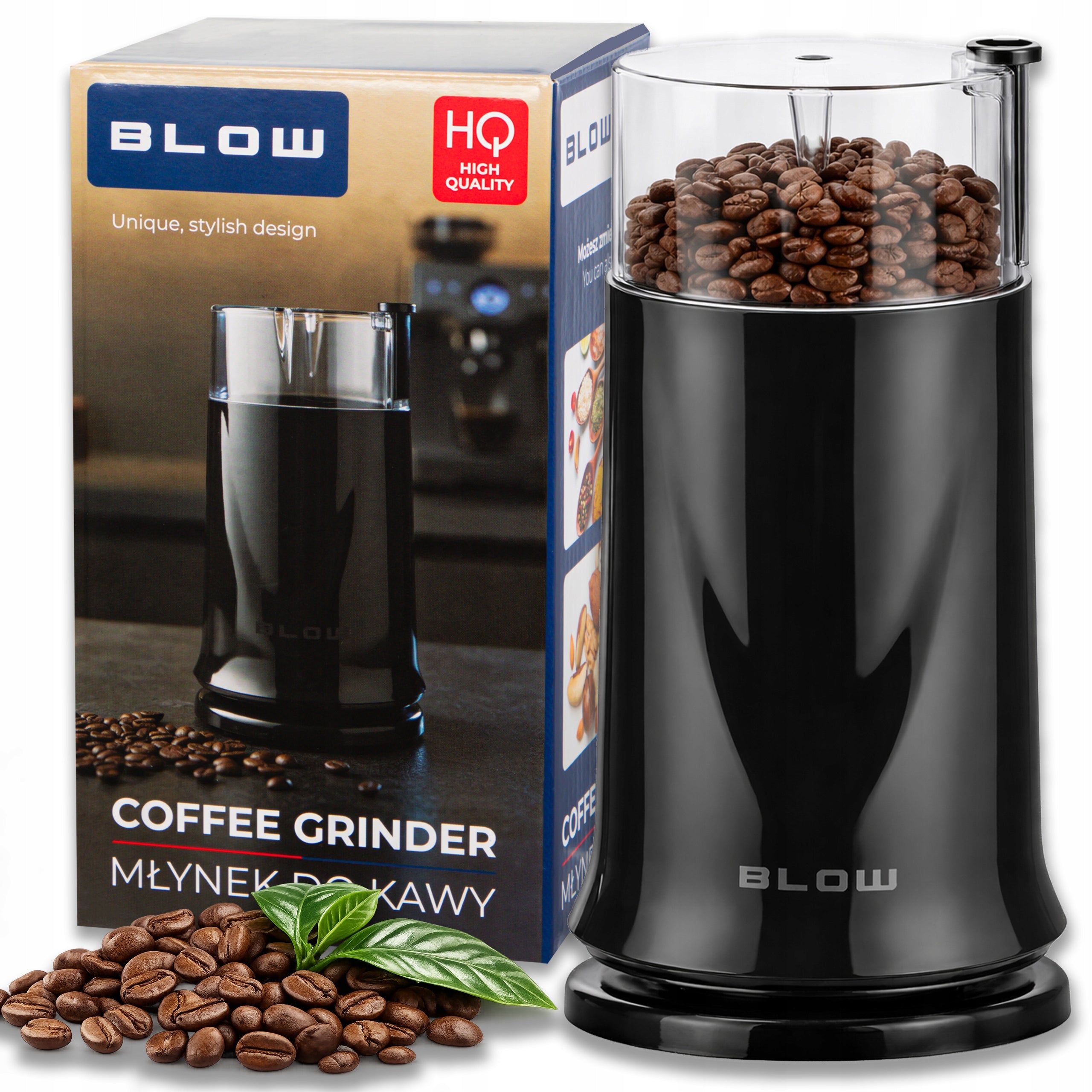 ELECTRIC GRINDER FOR GRINDING COFFEE SUGAR NUTS GRAIN STRONG GRINDER 200W