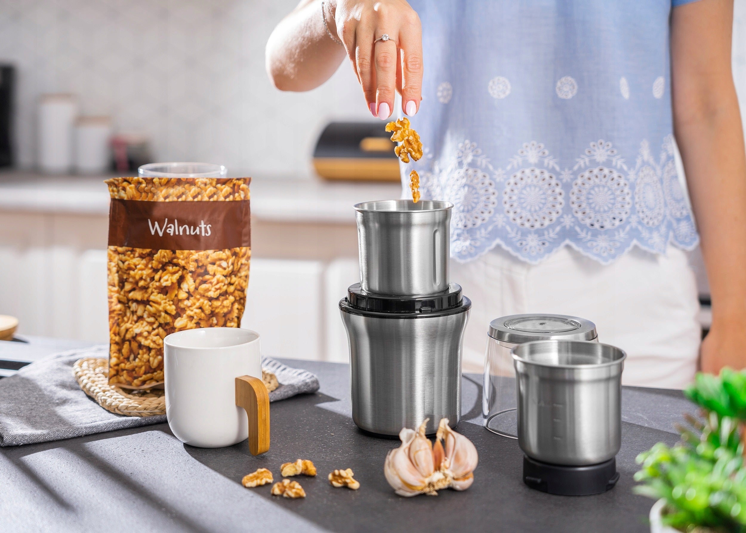 ELECTRIC GRINDER PROFICOOK 200W FOR COFFEE HERBS SPICES NUTS STEEL Packaging status original