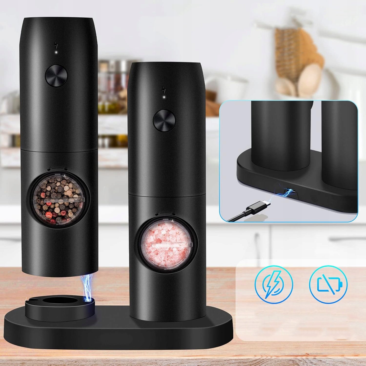ELECTRIC GRINDERS FOR SALT, PEPPER AND SPICES ×2 Brand no brand