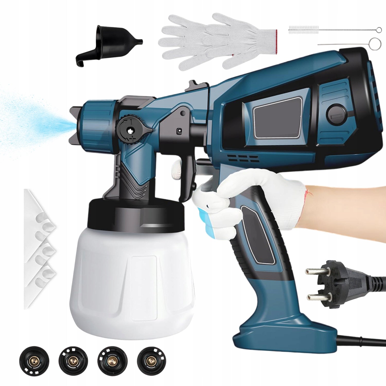 ELECTRIC GUN PAINT SPRAYER FOR PAINTING WALLS 4 NOZZLES 850W 1400ML Brand no brand