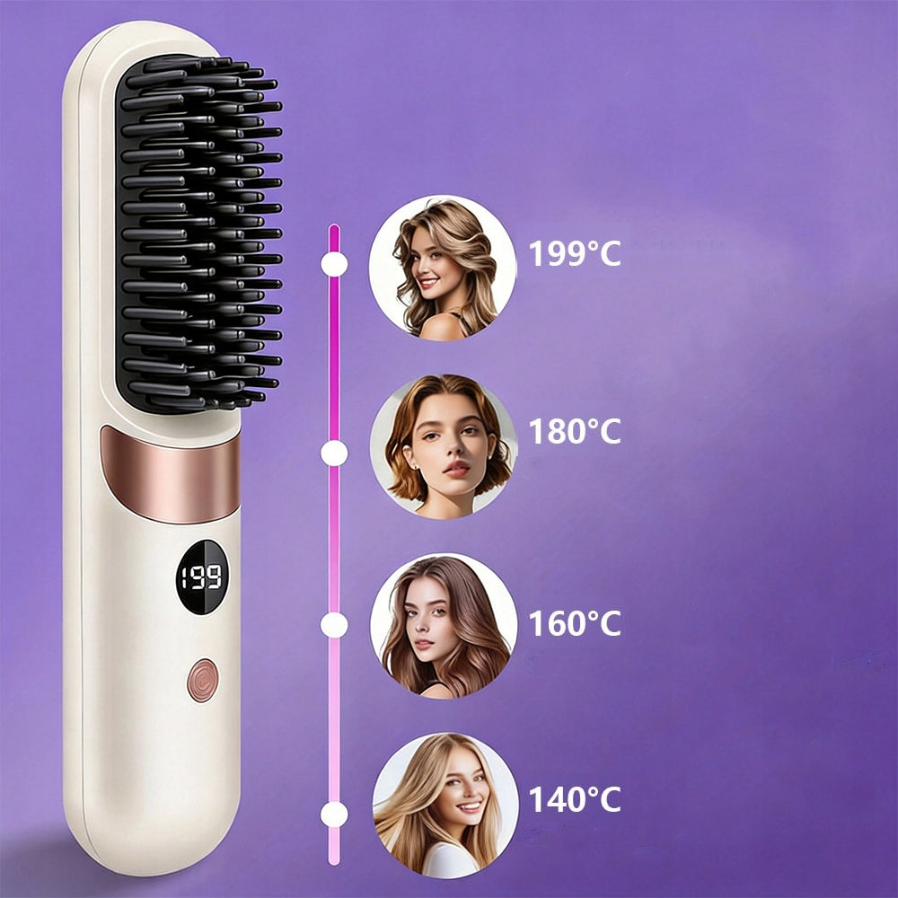 ELECTRIC HAIR STRAIGHTENER BRUSH HAIR STRAIGHTENER 4 LEVELS RECHARGEABLE Brand no brand