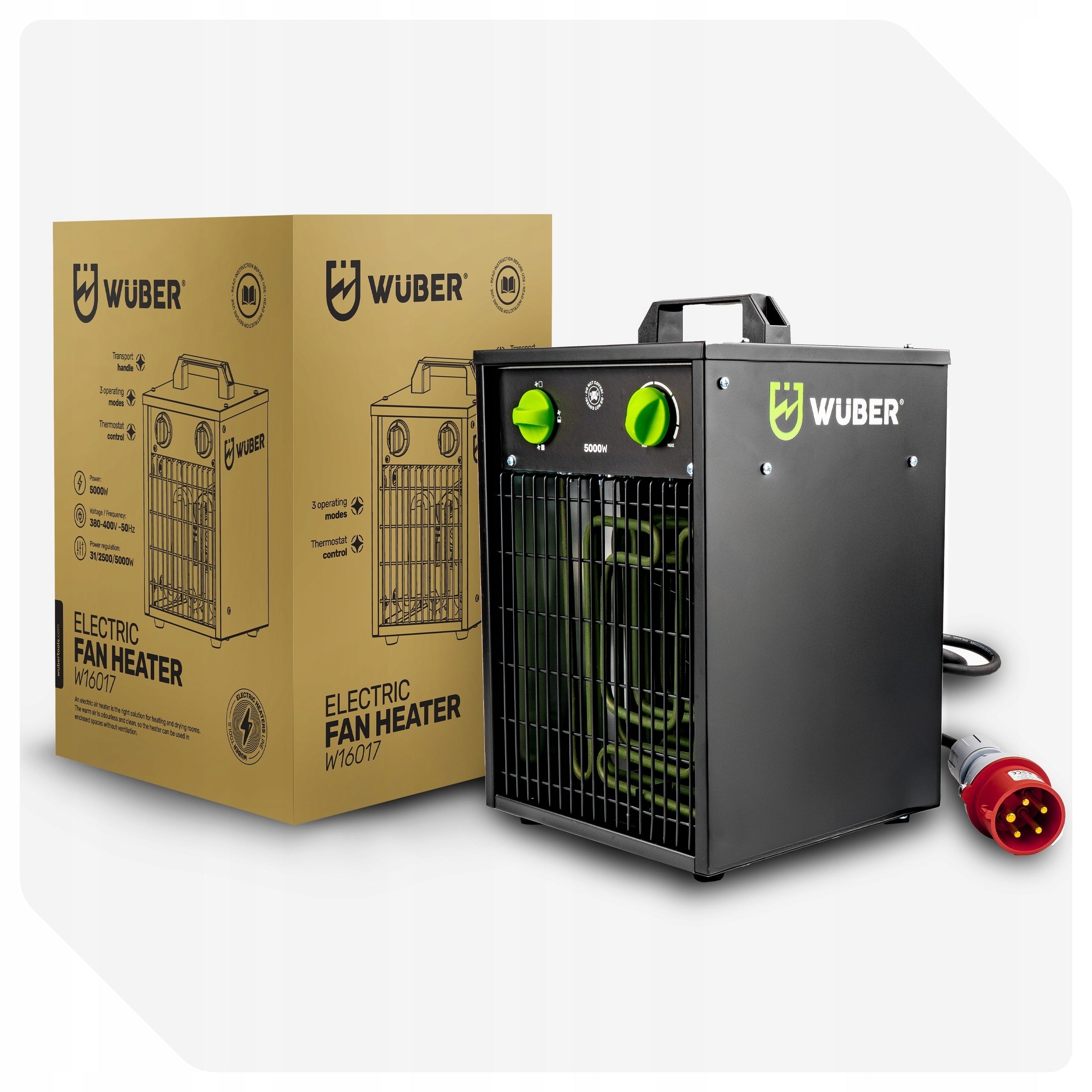 ELECTRIC HEATER 5KW BLOWER APRON THERMOSTAT HEATER 5000W WUBER Manufacturer code W16017 NAGRZEWNICA ELEKTRYCZNA 5KW WUBER