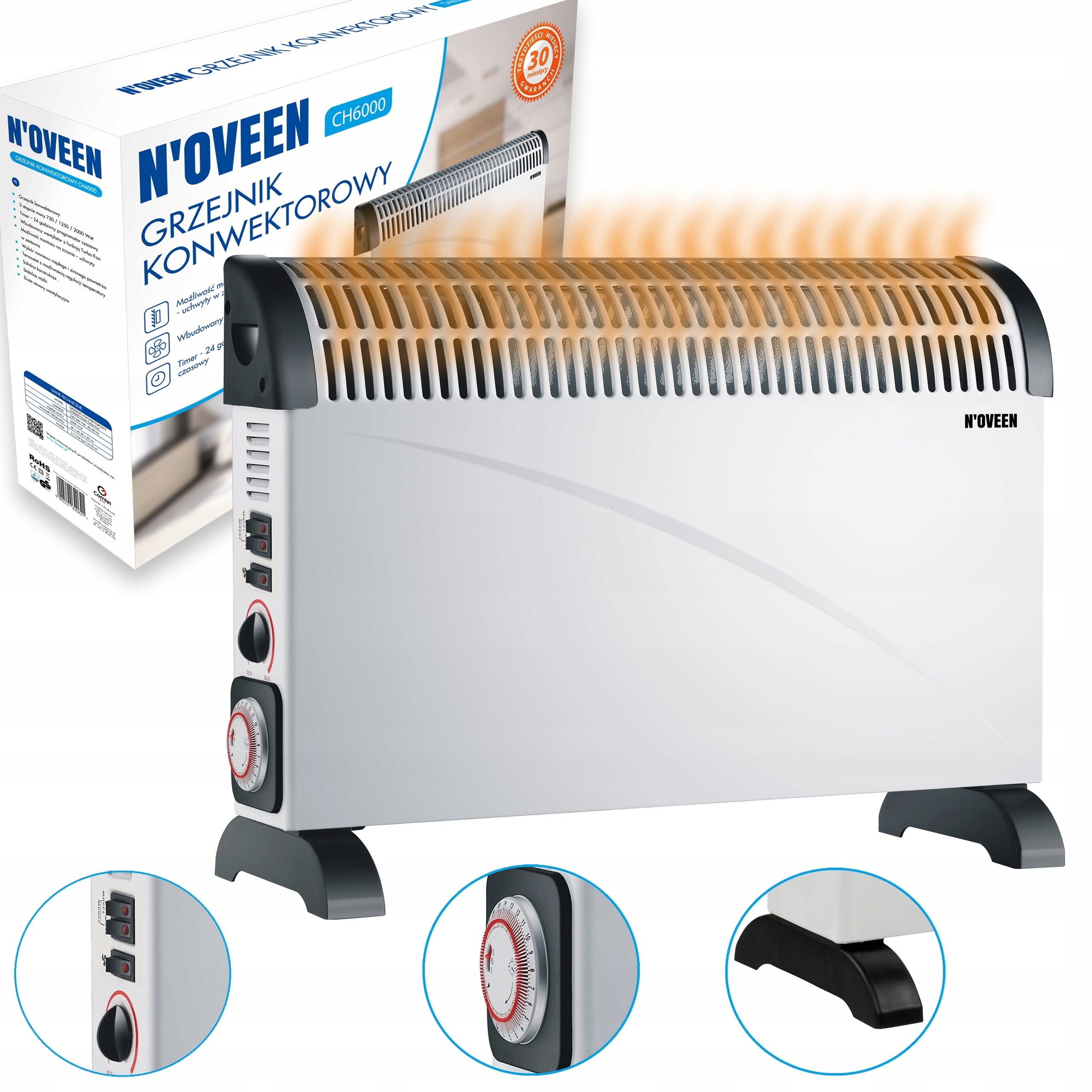 ELECTRIC HEATER ENERGY-SAVING CONVECTOR AIR SUPPLY TIMER STAND/HANGING