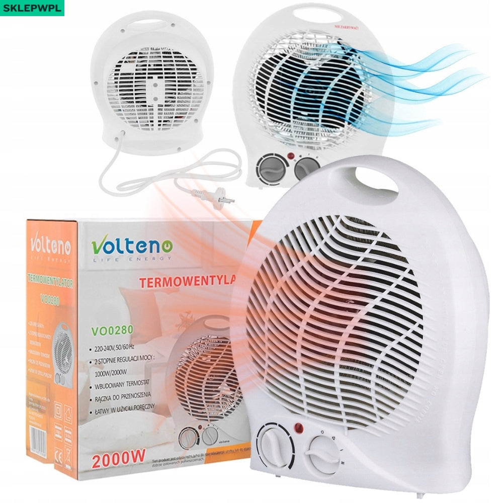 ELECTRIC HEATER SILENT FAN HEATER FARELKA WITH THERMOSTAT 2000W HIT