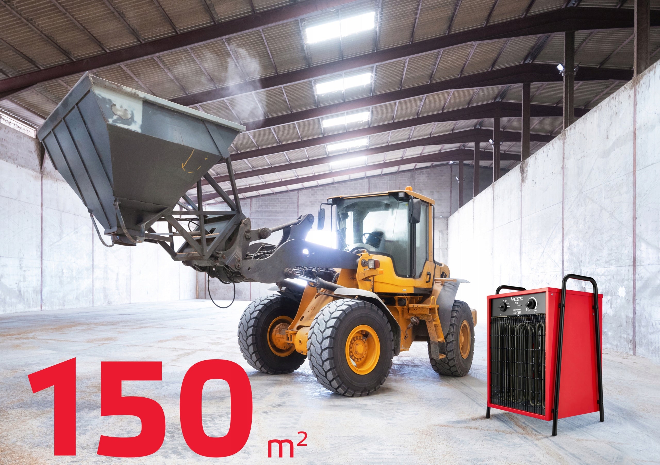 ELECTRIC HEATER WELLTEC EHD90 | BLOWER | 9kW | 1198 m³/h +CABLE Manufacturer code EHD90